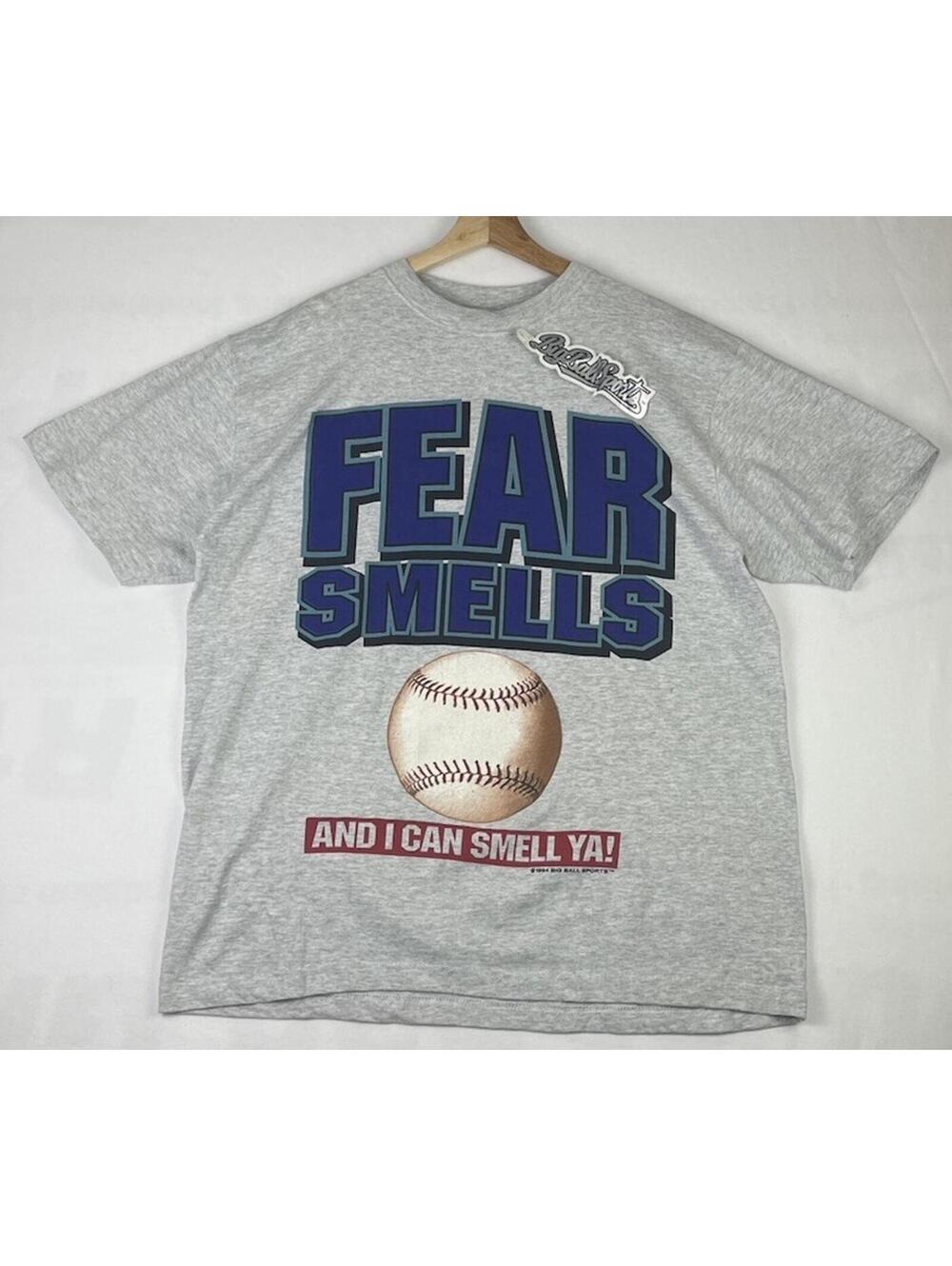Vintage 1994 Big Ball Sports Baseball is Life Big Graphic Gray T-shirt Sz L